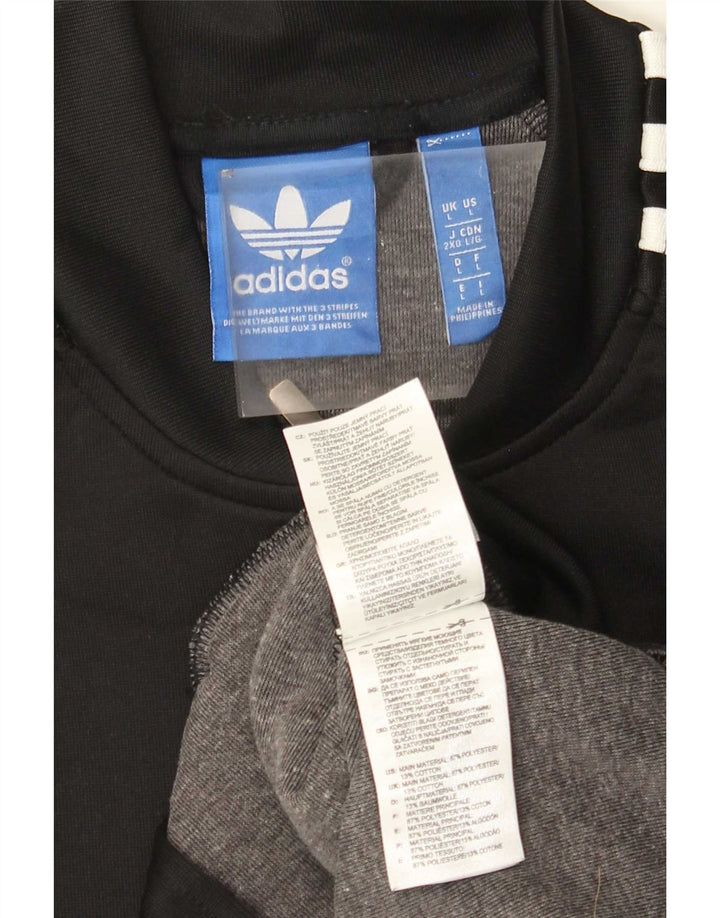 Giacca da ginnastica da uomo Adidas Large nera in poliestere