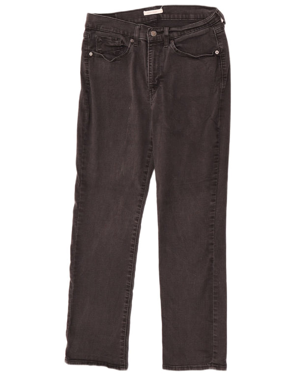 Jeans dritti classici a vita alta da donna Levi's US 10 Large W30 L30 neri