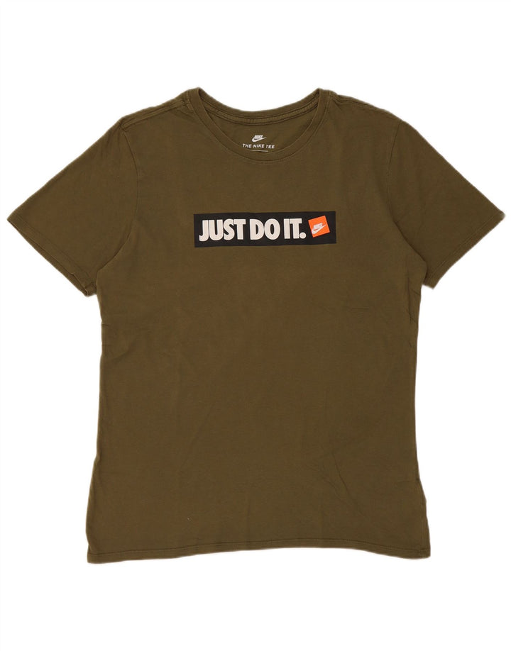T-shirt grafica da uomo Nike Top in cotone kaki medio