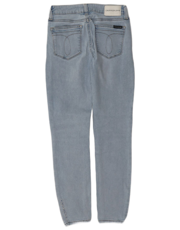 Jeans skinny da donna a vita media Calvin Klein W25 L27 cotone blu