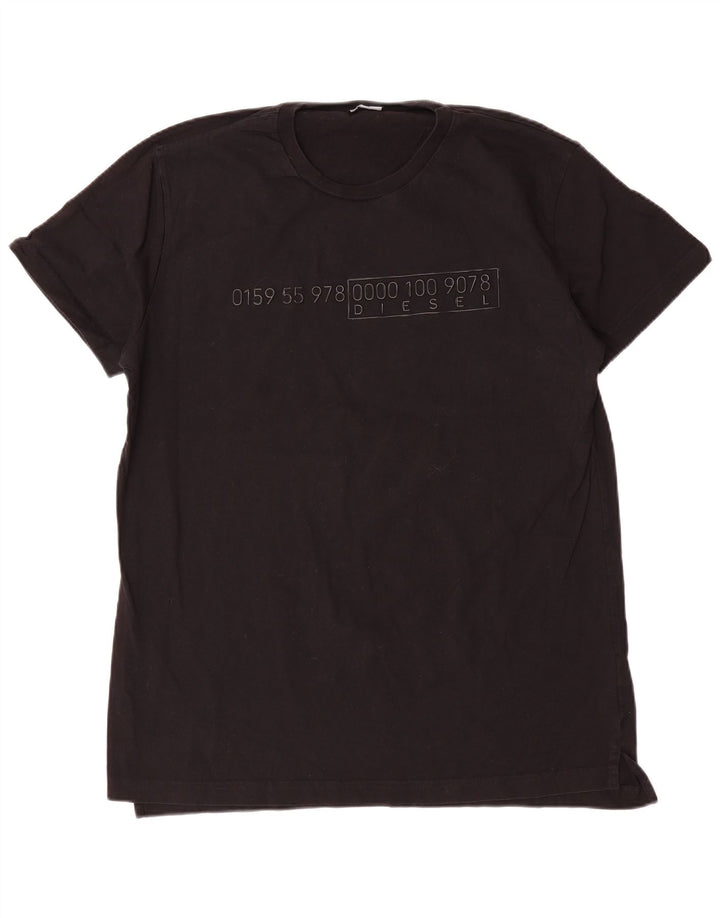 T-shirt grafica da uomo Diesel Top 2XL in cotone nero