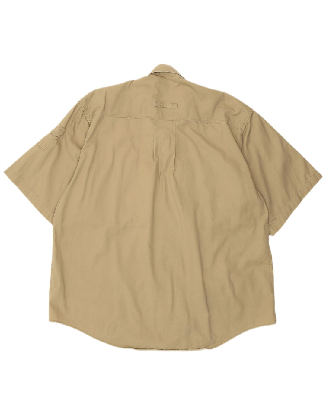 Camicia vintage da uomo a maniche corte XL in cotone beige