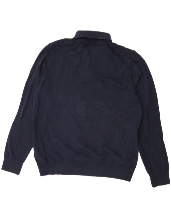 MARKS & SPENCER Maglione da uomo con collo alto e maglione grande in cotone blu navy