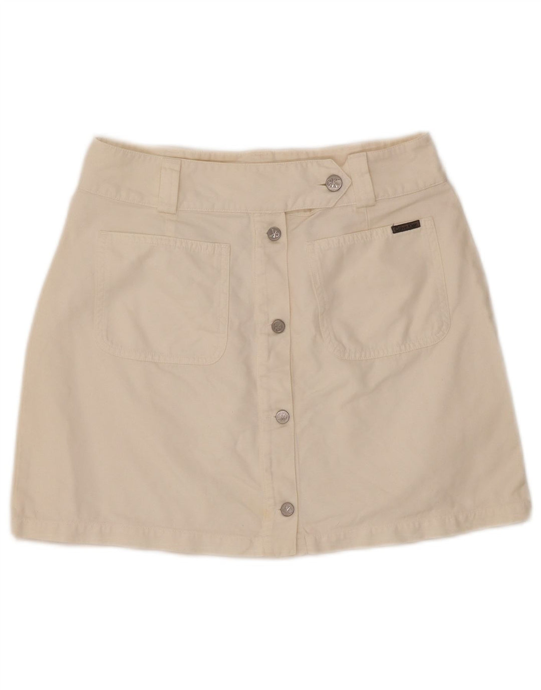 CALVIN KLEIN Minigonna da donna W30 cotone bianco sporco medio