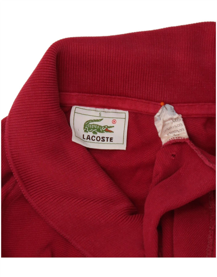 LACOSTE Mens Polo Shirt Size 5 Large Pink Cotton