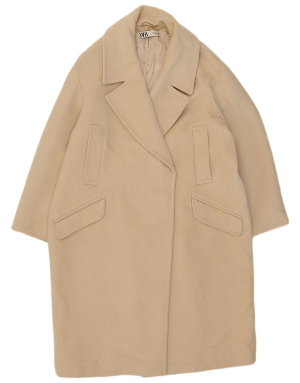Soprabito oversize da donna Zara UK 16 grande poliestere beige