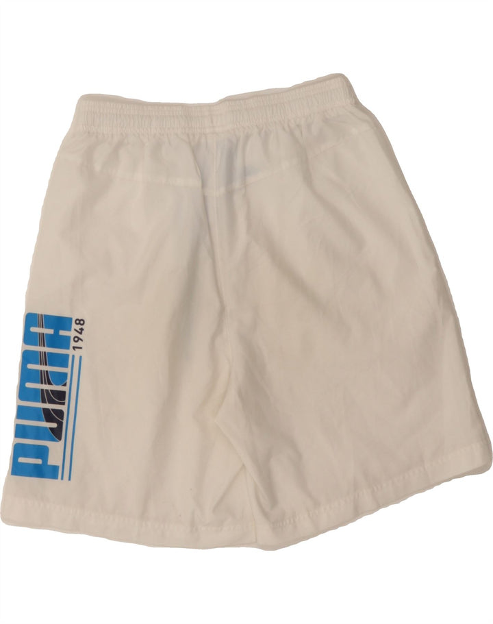 PUMA Mens Graphic Sport Shorts Small  White Nylon Vintage Puma and Second-Hand Puma from Messina Hembry 