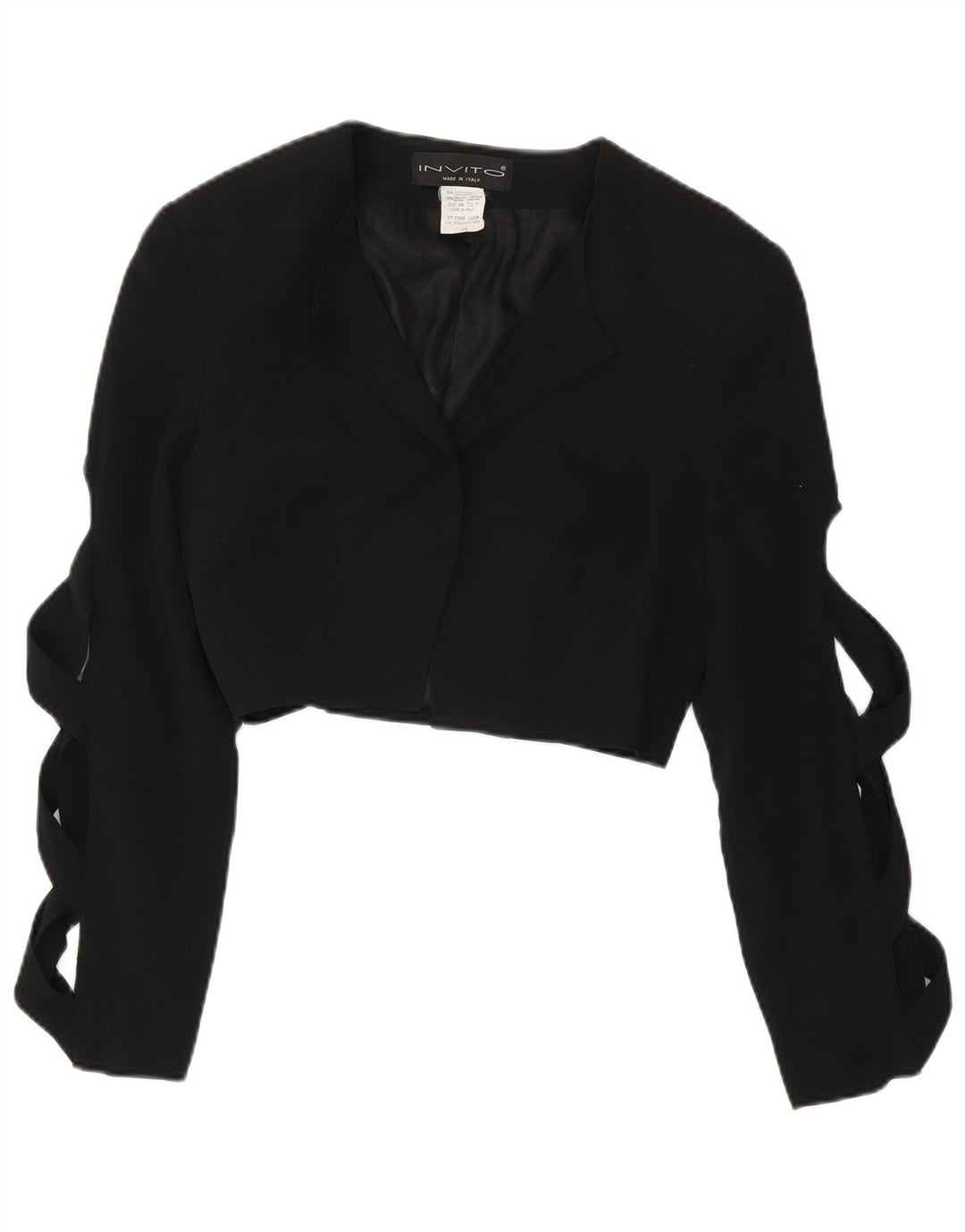 Giacca Bolero vintage da donna IT 44 media acetato nero