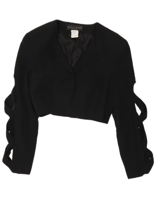 Giacca Bolero vintage da donna IT 44 media acetato nero