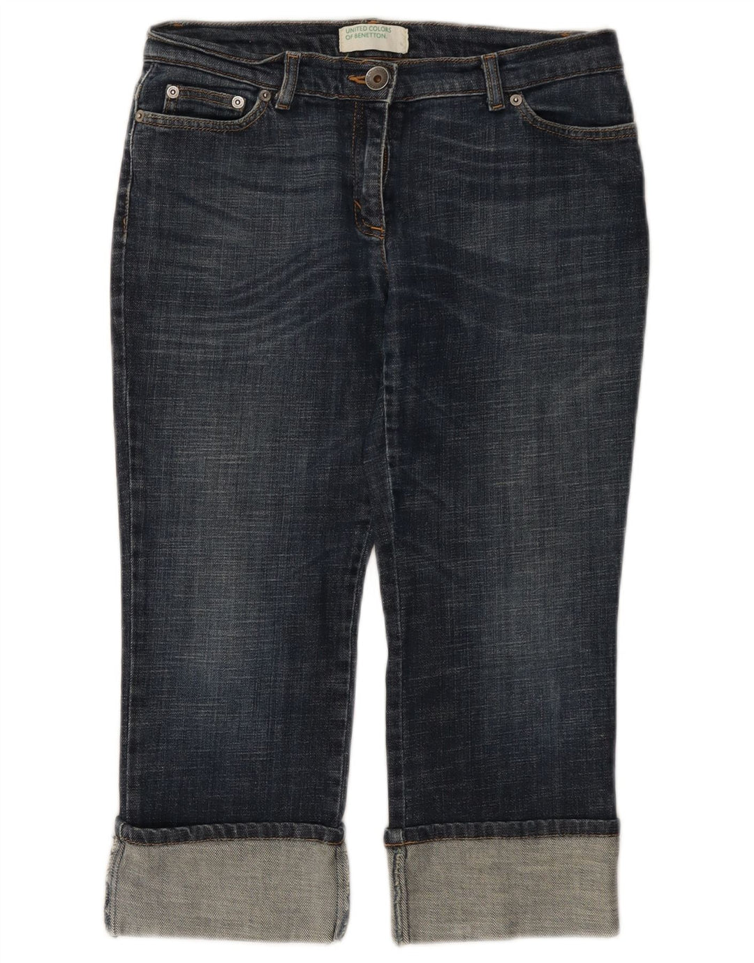 Jeans Capri da donna BENETTON W28 L21 Blu