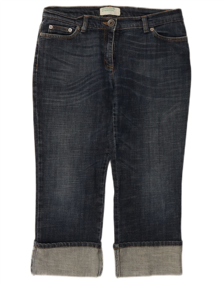 Jeans Capri da donna BENETTON W28 L21 Blu