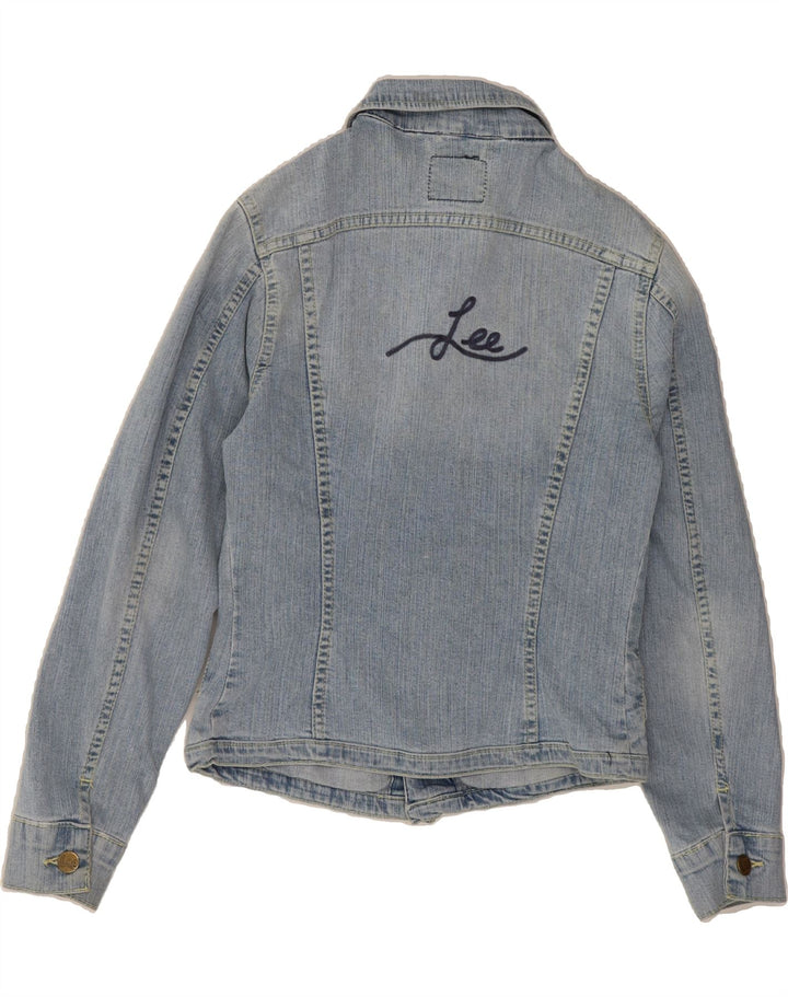 LEE Girls Graphic Denim Jacket 9-10 Years Large Blue Vintage Lee and Second-Hand Lee from Messina Hembry 