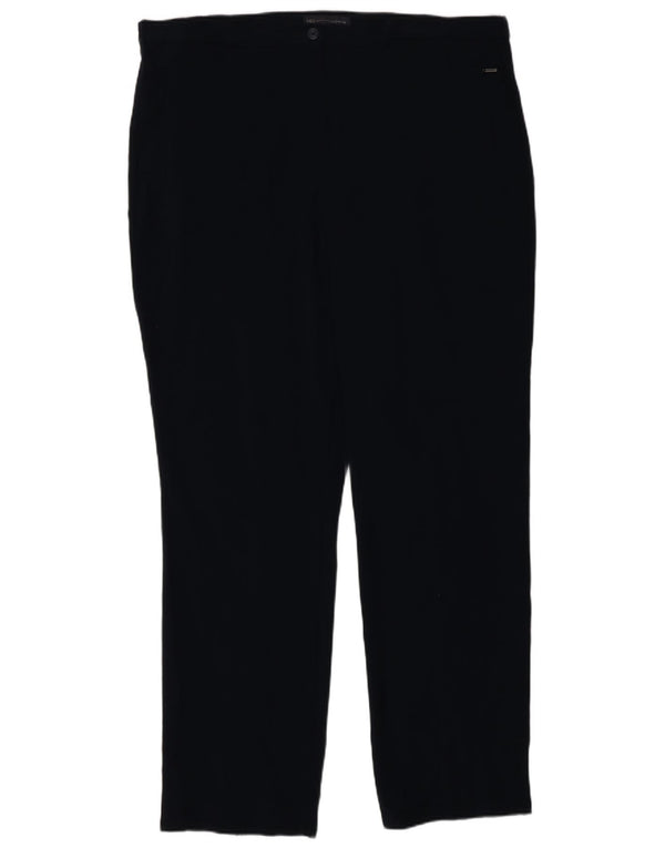 Marks & Spencer Womens Slim Fit Cropped Trousers UK 18 XL W40 L23 Navy Blue