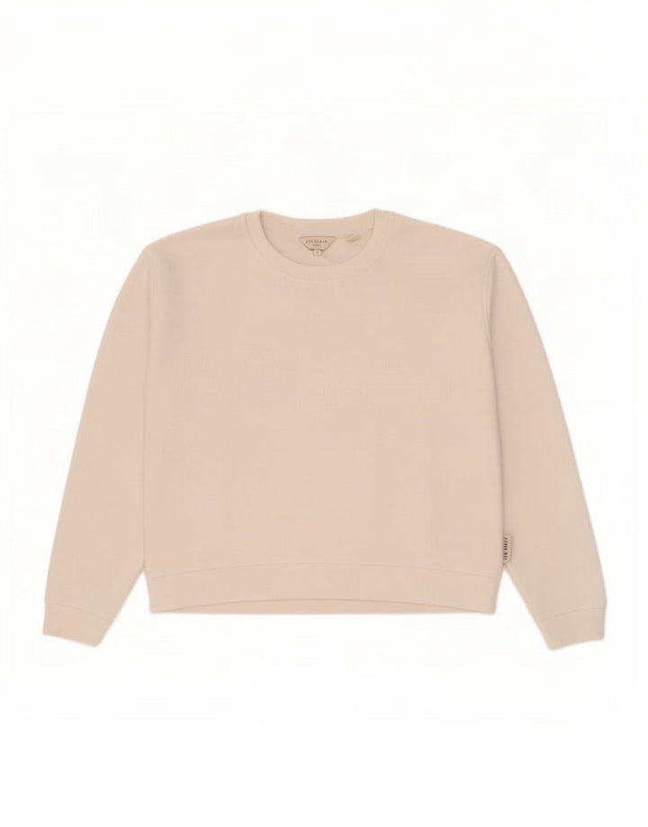 Felpa oversize da donna Ted Baker, taglia 2, piccola, in poliestere bianco