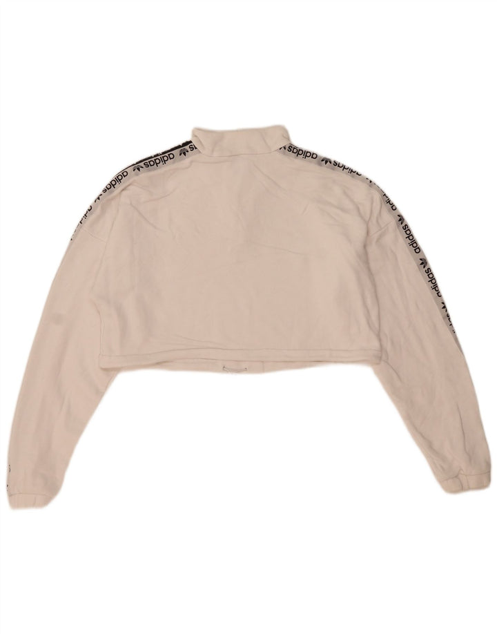 Felpa corta con grafica oversize da donna Adidas UK 12 Medium White