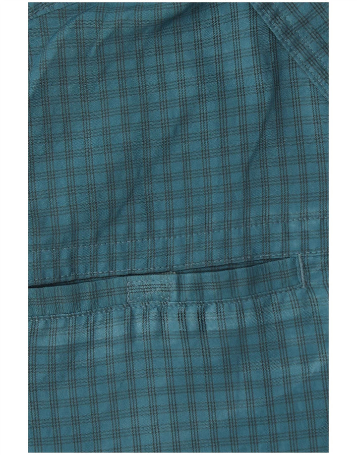 EDDIE BAUER Camicia a maniche corte da uomo in poliestere a quadretti blu medio