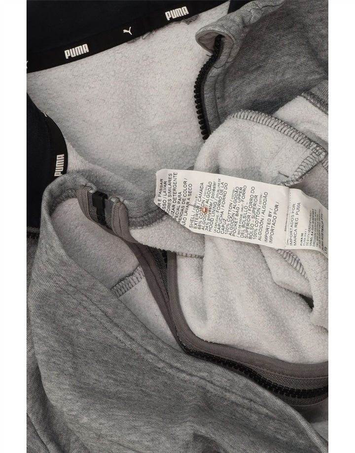 Felpa con cappuccio e zip grafica PUMA da bambino 9-10 anni in cotone grigio