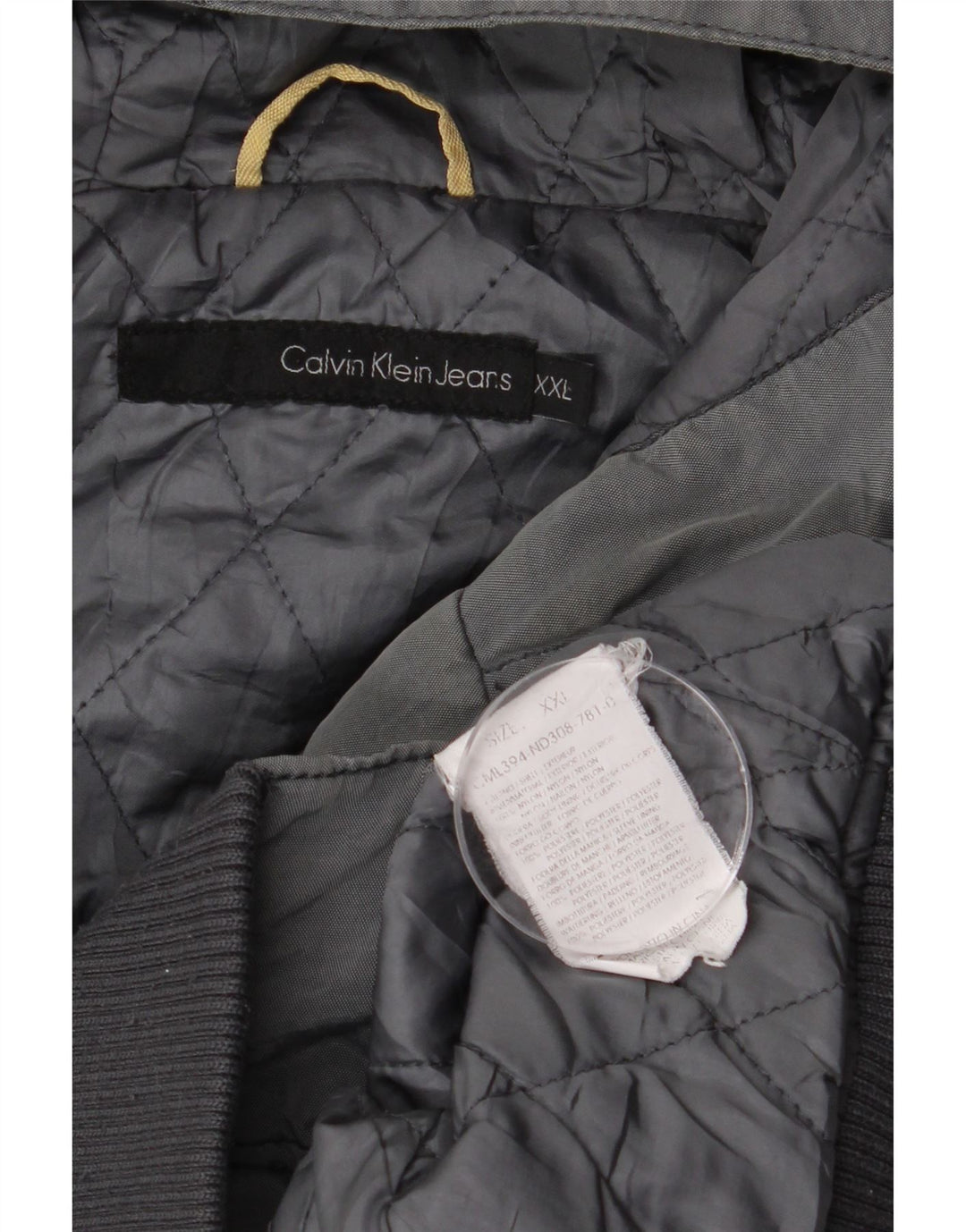 Giubbotto bomber con cappuccio da uomo Calvin Klein Jeans UK 44 2XL poliestere grigio