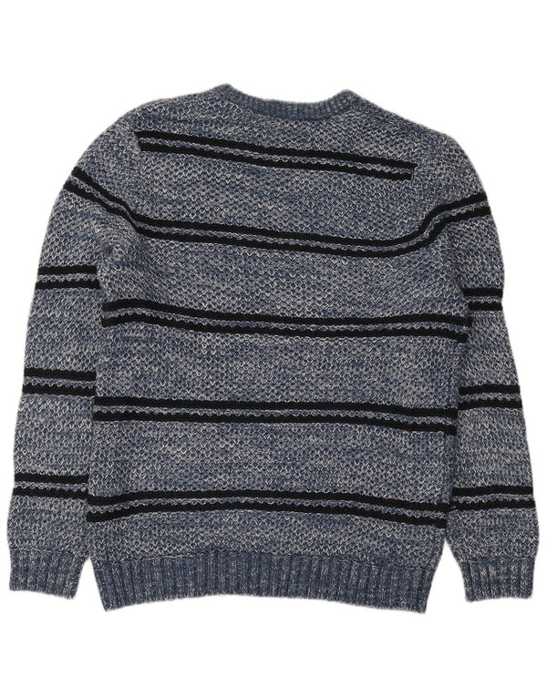 Maglione maglione girocollo da uomo Jack & Jones XL acrilico a strisce blu