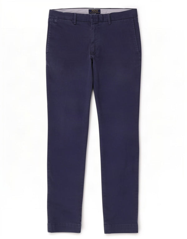 Pantaloni da abito slim fit da uomo Polo Ralph Lauren W30 L34 cotone blu