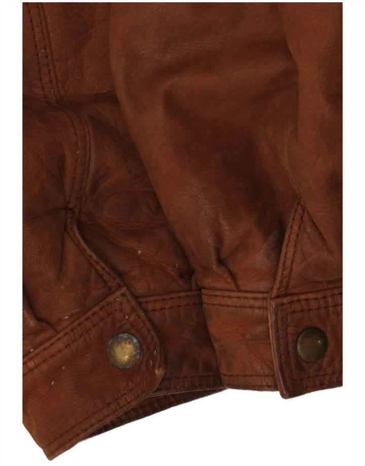 Giacca in pelle da uomo VINTAGE IT 52 XL Marrone Colourblock
