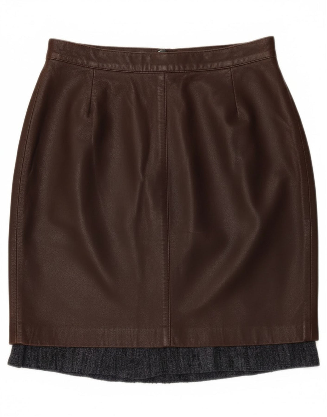 Gonna in pelle vintage da donna W28 in pelle marrone medio