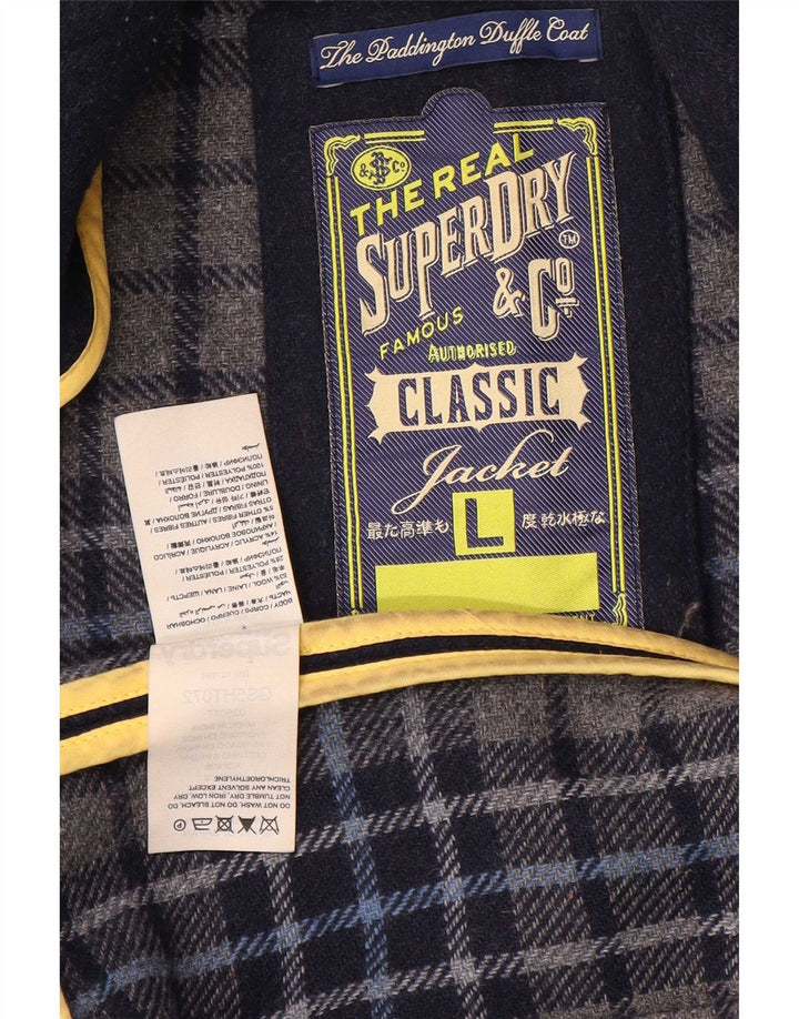 Superdry Montgomery da donna con cappuccio UK 16 Large Blu navy Lana