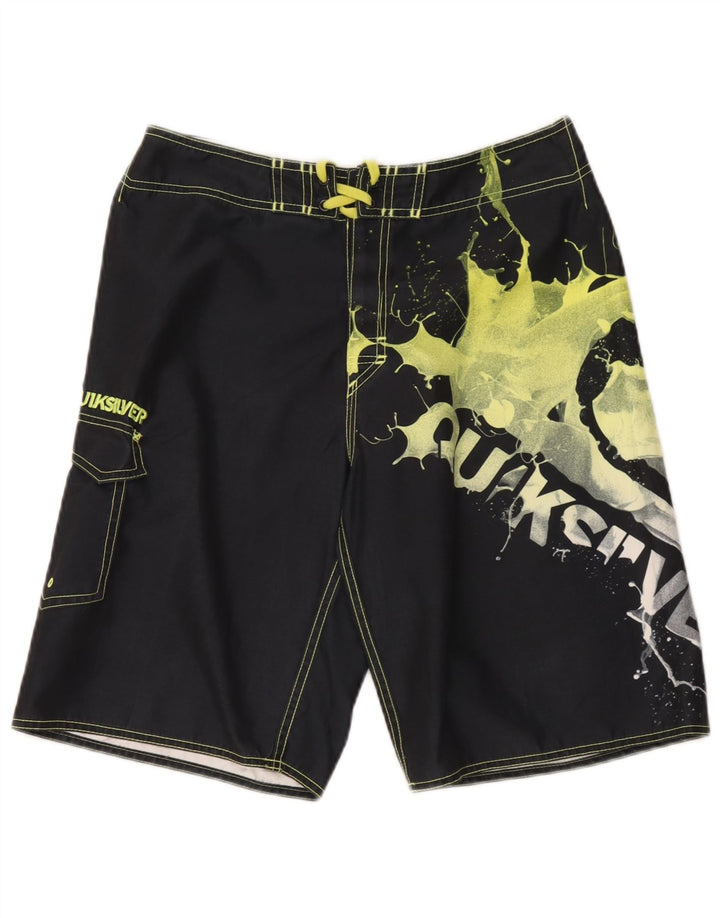 Pantaloncini da bagno Quiksilver per ragazzi con motivo astratto 15-16 anni, colore nero tie dye