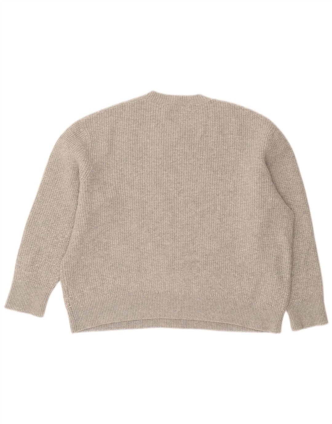 Maglione maglione girocollo oversize da donna di All Saints UK 16 grande lana grigia