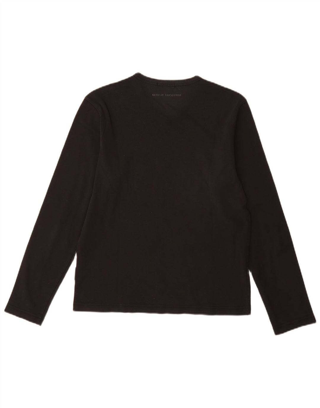 SERGIO TACCHINI Top da donna manica lunga UK 12 medio cotone nero