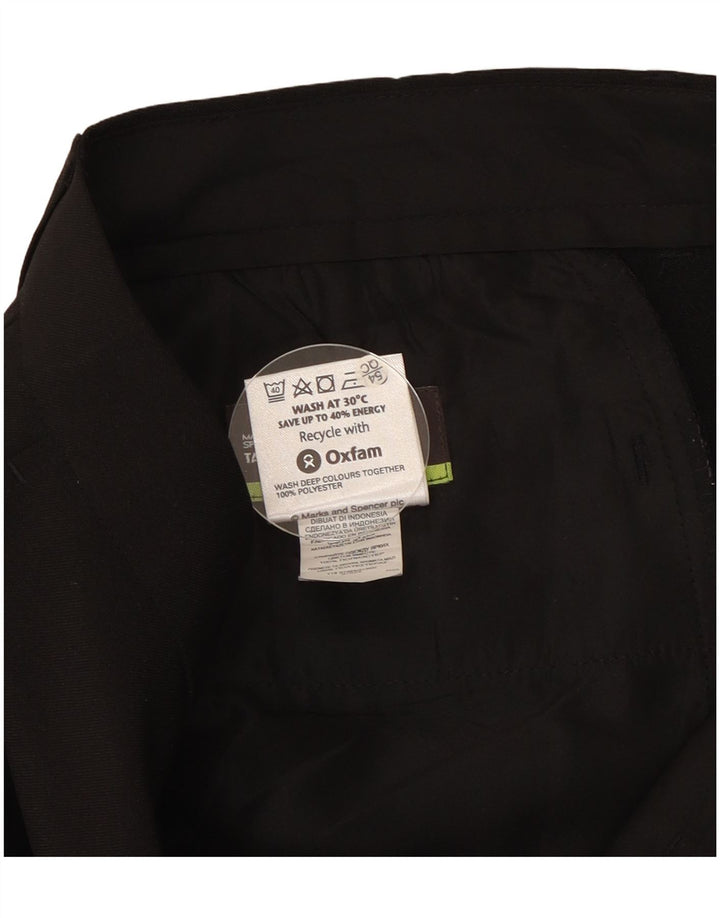 Pantaloni chino dritti da uomo Marks & Spencer W36 L29 poliestere nero
