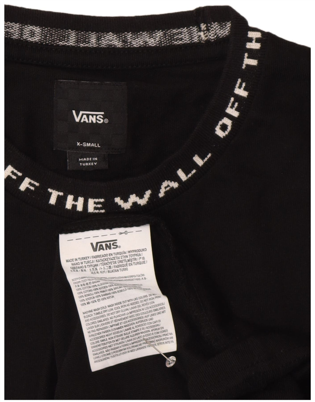 T-shirt grafica da uomo Vans XS in cotone nero