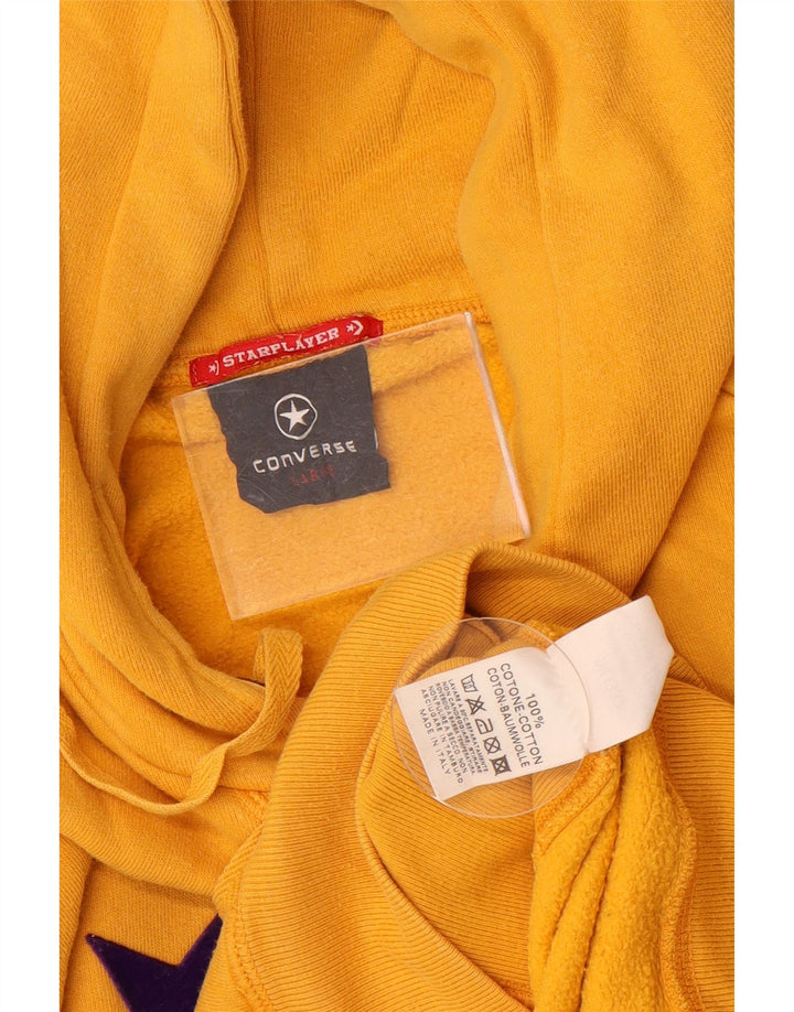 Felpa con cappuccio grafica da uomo Converse grande in cotone giallo