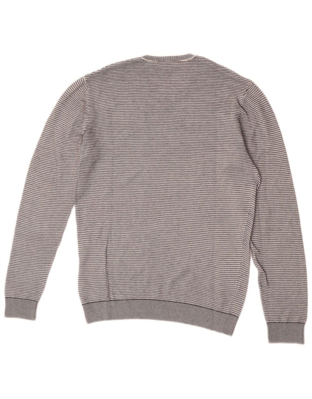 Maglione maglione girocollo da uomo Lacoste taglia 3 piccolo cotone a righe grigie