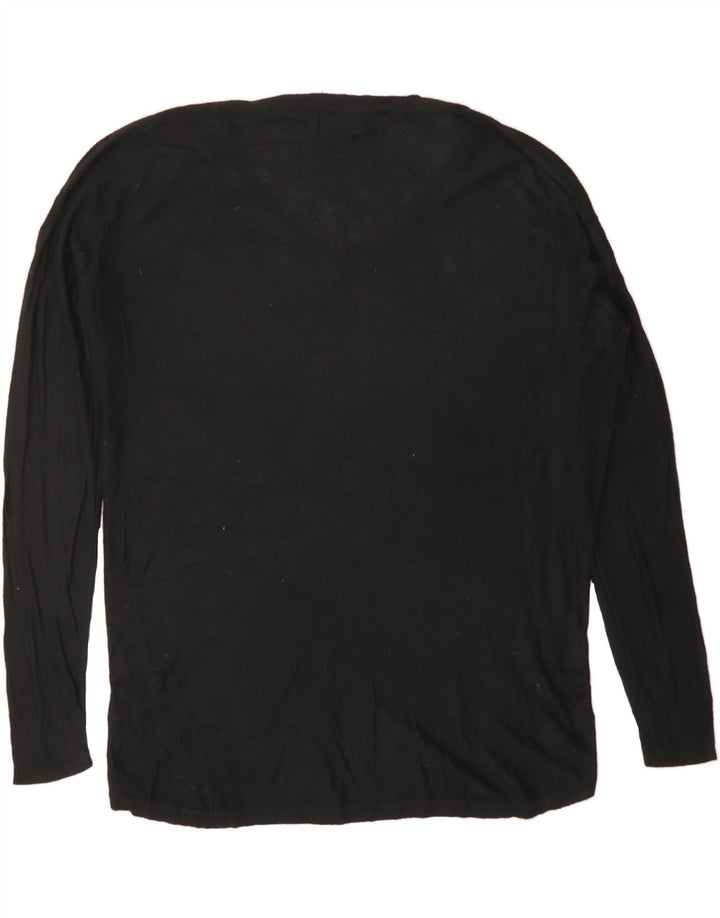 MOSSIMO Womens Oversized V-Neck Jumper Sweater UK 18 XL Black Nylon Vintage Mossimo and Second-Hand Mossimo from Messina Hembry 