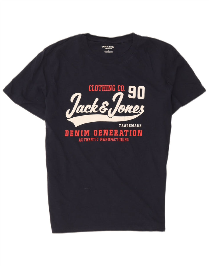 T-shirt grafica da uomo Jack & Jones Top grande blu navy