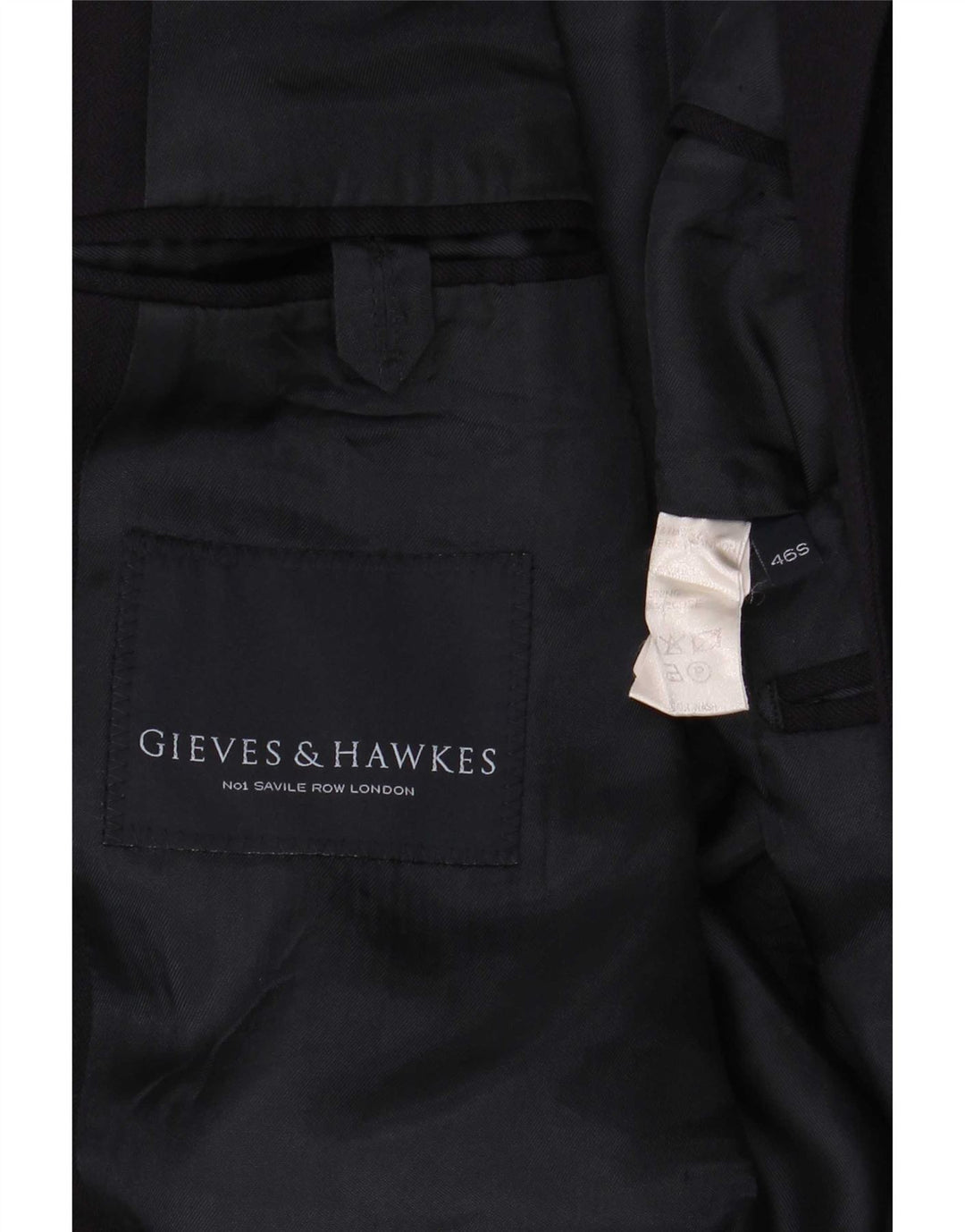 Gieves & Hawkes Giacca blazer a 2 bottoni da uomo UK 46 3XL Lana blu navy