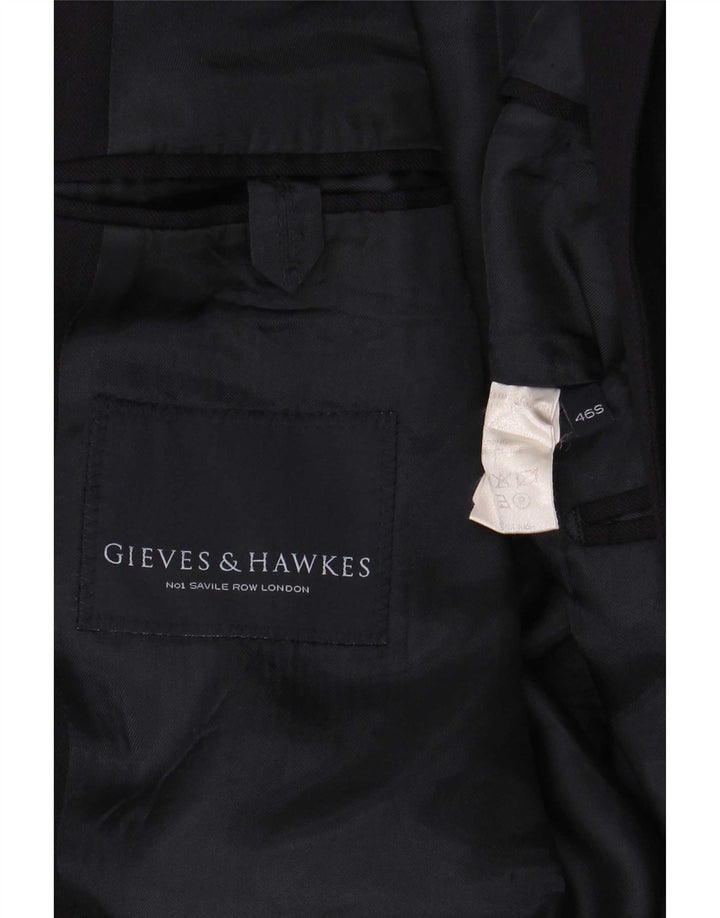Gieves & Hawkes Giacca blazer a 2 bottoni da uomo UK 46 3XL Lana blu navy