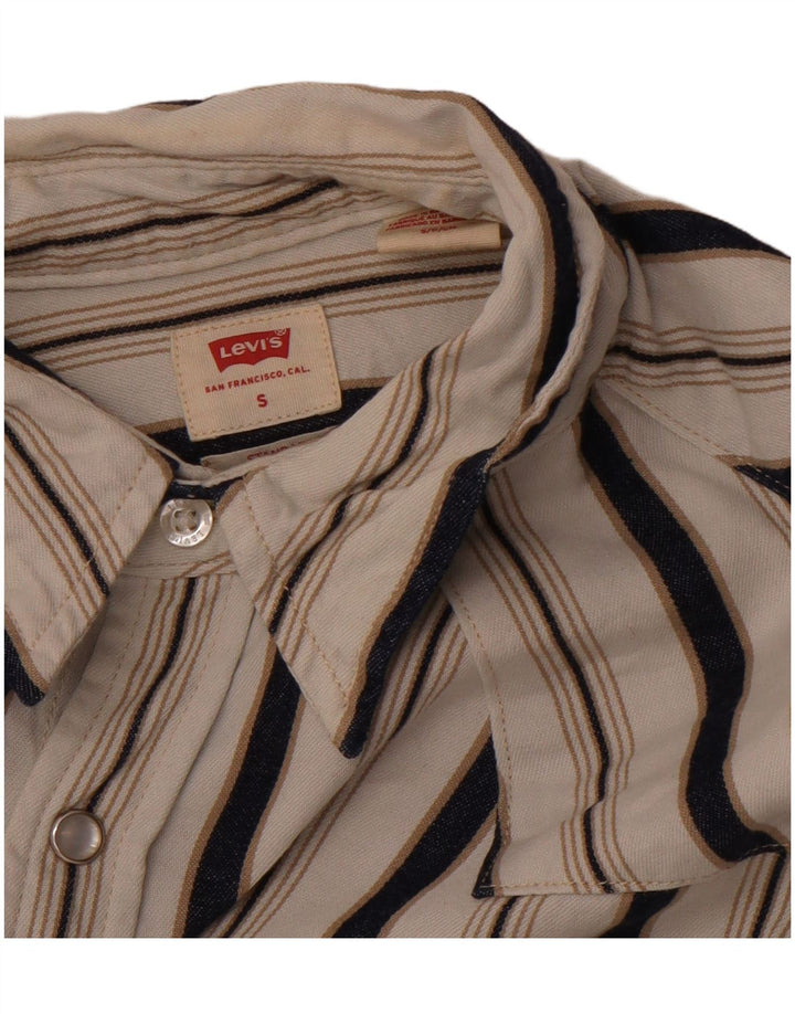LEVI'S Camicia da uomo in flanella piccola a righe bianche