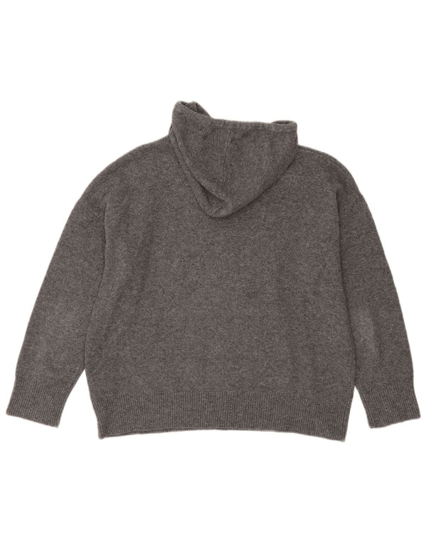 Maglione oversize con cappuccio da donna Zara UK 10 piccolo poliestere grigio