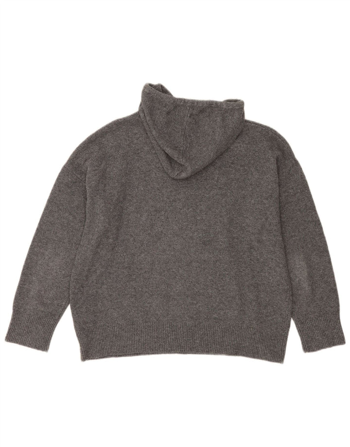 Maglione oversize con cappuccio da donna Zara UK 10 piccolo poliestere grigio