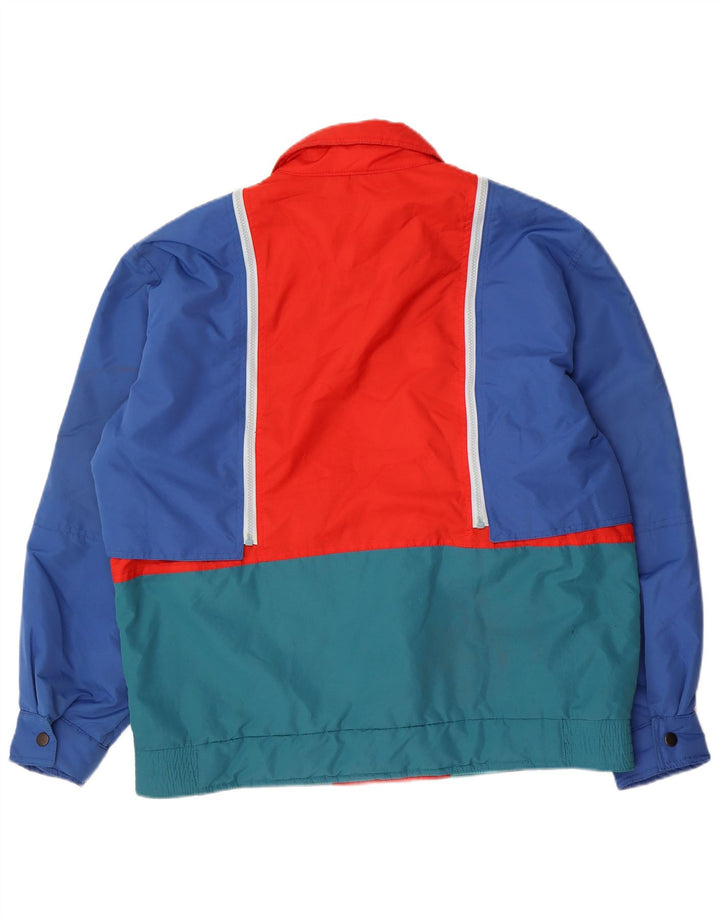 Giacca a vento vintage da uomo UK 42 XL color block blu