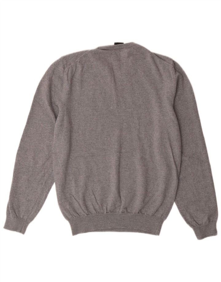 Maglione maglione con scollo a V da donna HUGO BOSS UK 10 piccolo grigio