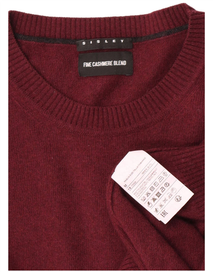 Maglione maglione girocollo da uomo Sisley medio bordeaux in poliammide
