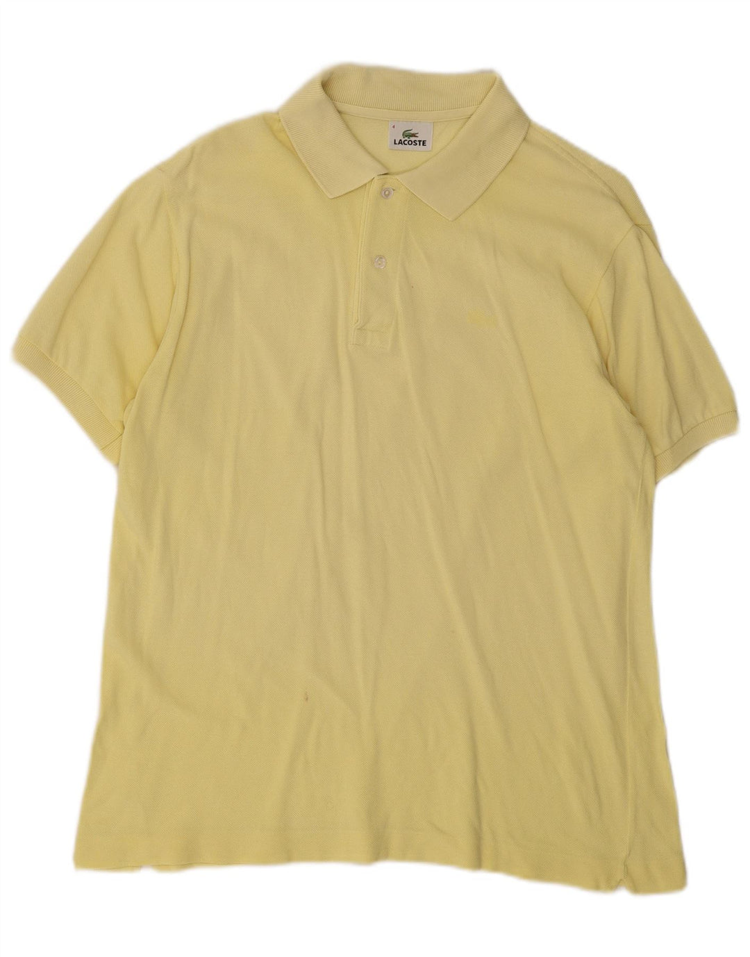 LACOSTE Mens Polo Shirt Size 4 Medium Yellow Cotton