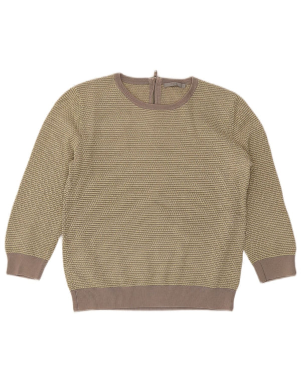 Cos Maglione da donna con scollo a barca con maniche a 3/4 UK 10 Piccolo grigio a righe