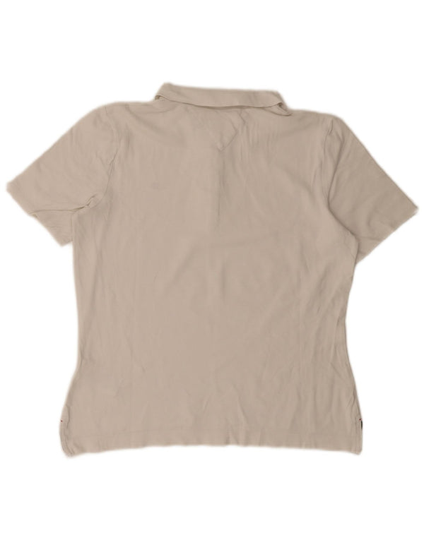 Polo da donna vestibilità regolare Tommy Hilfiger UK 14 cotone bianco medio