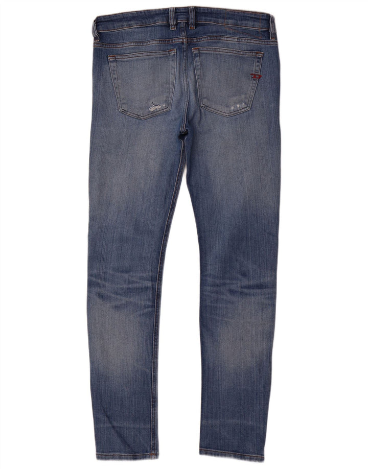 Jeans slim invecchiati da uomo Diesel W32 L32 in cotone blu