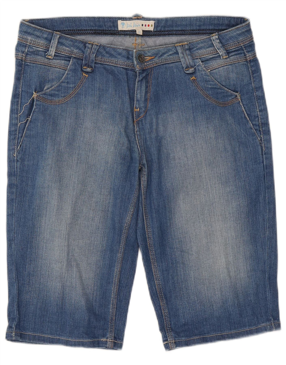 Pantaloncini di jeans da donna Fat Face UK 12 medi W32 cotone blu