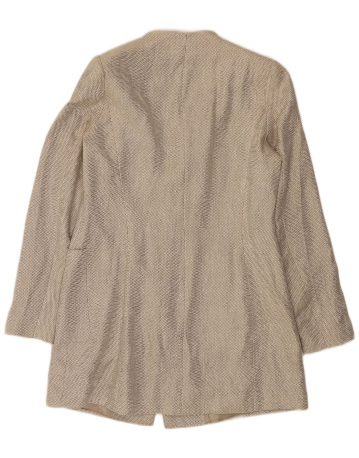 Soprabito aperto da donna Zara UK 12 Lino beige medio